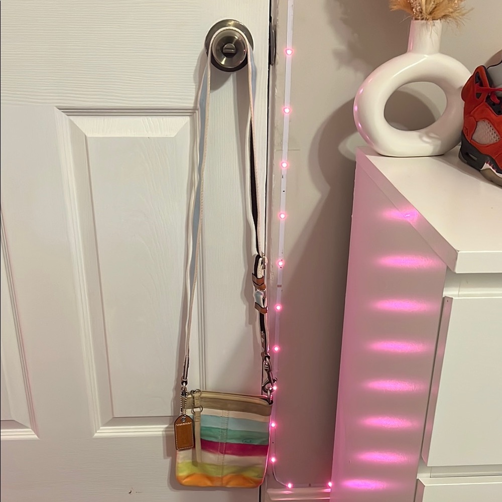 Coach Multicolor Striped Crossbody Bag